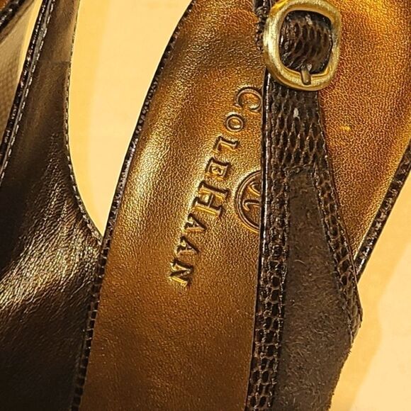 Cole Haan Platform Slingback Peep Toe | 8 B - Picture 4 of 7